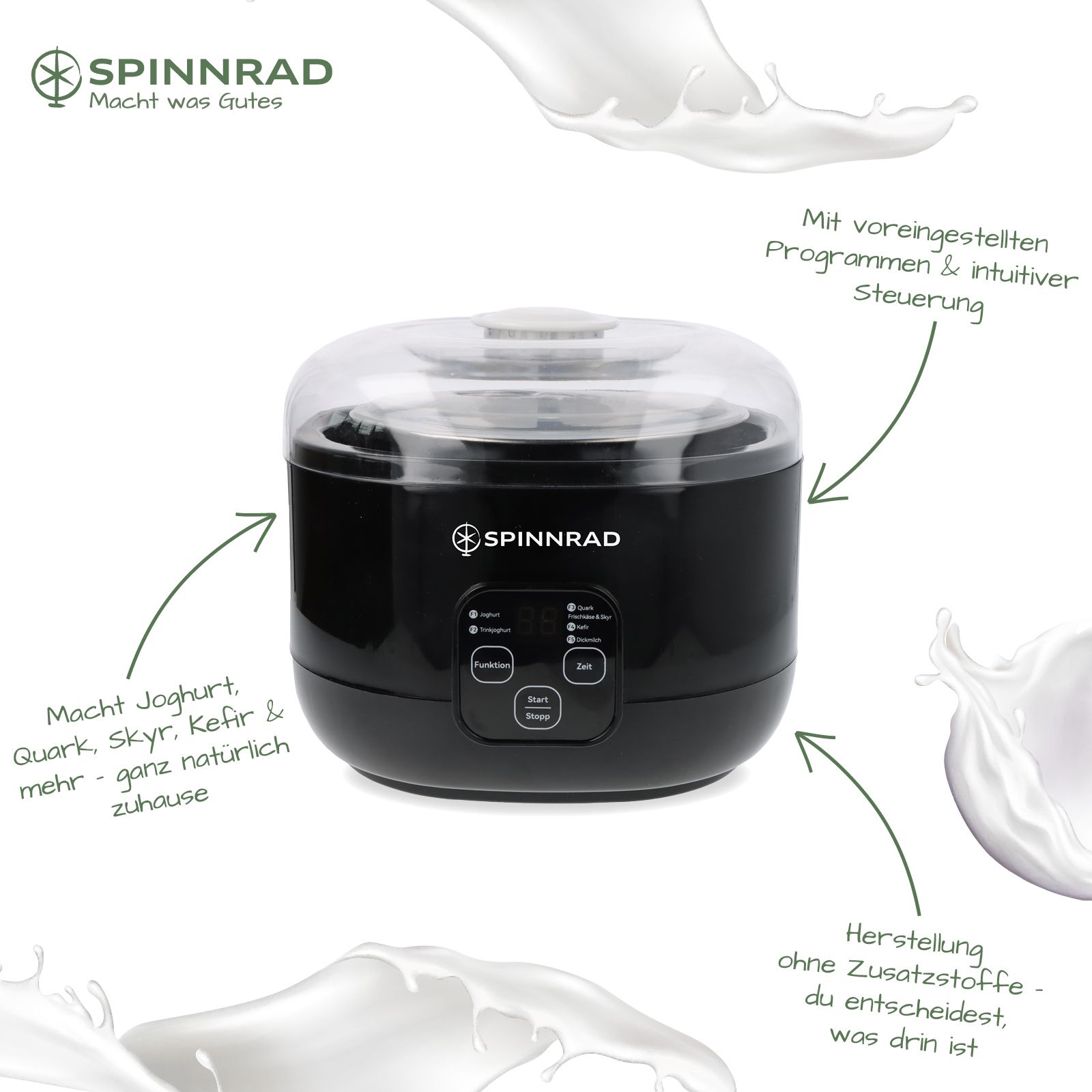 Joghurt-Bereiter schwarz von Spinnrad